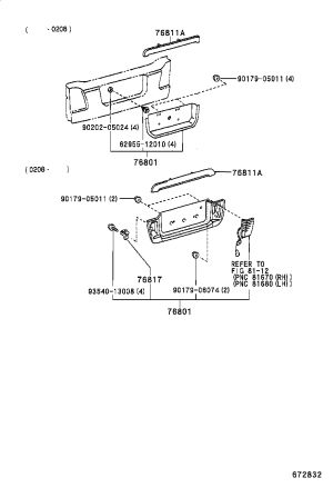 Tail Cover Trim 76812-60030 for Toyota Land Cruiser