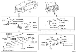 Rear Left Spoiler Protector 76882-02050 for Toyota Corolla