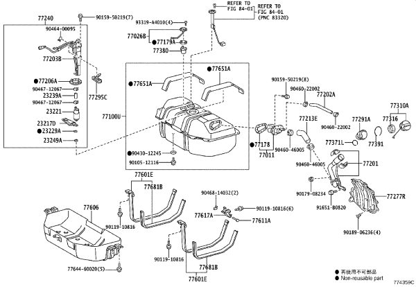 Fuel tank lower filler pipe sub-assembly 77011-60140 for Toyota FJ CRUISER
