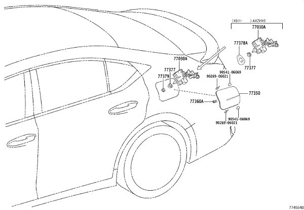 Fuel Tank Door Opening Actuator 77030-33080 for Toyota Camry