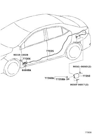 Fuel Tank Cap Tether 77035-02490 for Toyota Corolla