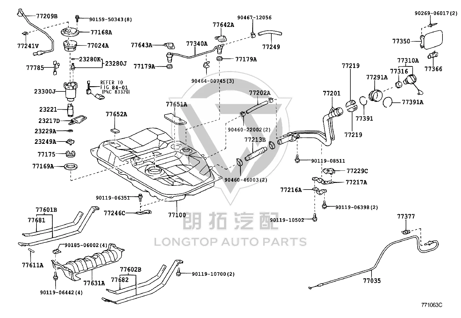 Fuel Tank Cap Tether 77035-33100 for Toyota Camry