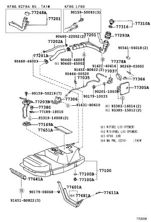 Fuel Filler Cap Lock Sub-Assembly 77037-38010 for Toyota T.U.V