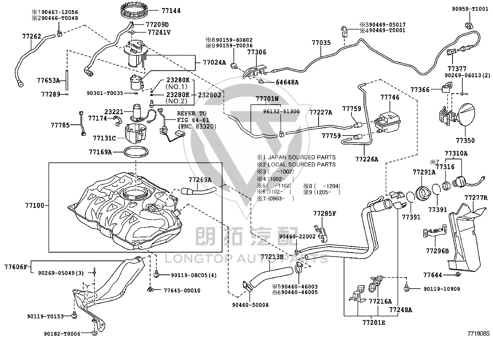 Fuel Tank Filler Pipe Cap Fixing Bracket 77248-33040 for Toyota Previa
