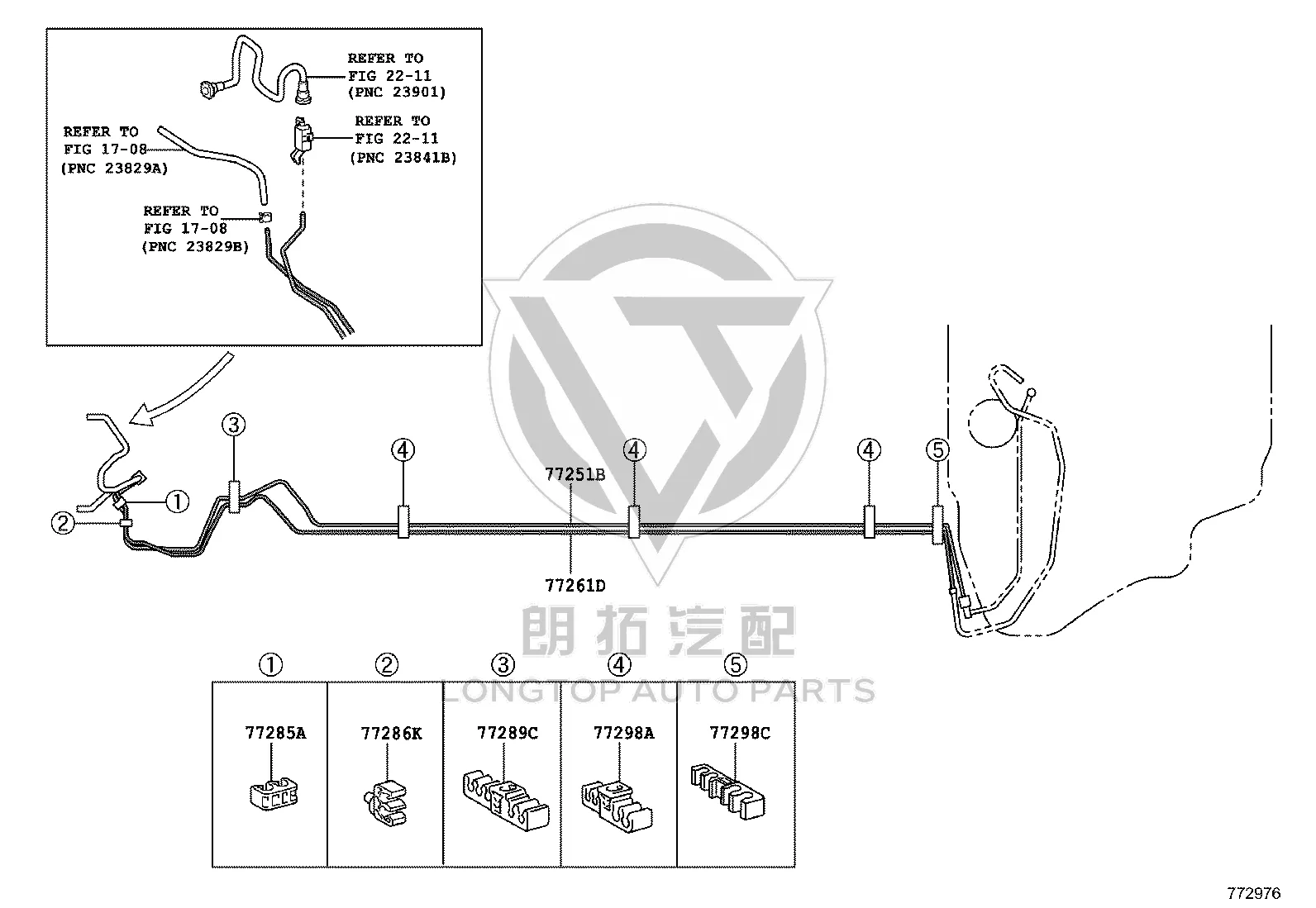 Fuel Tube Clamp No.1 77285-06050 for Toyota E'Z
