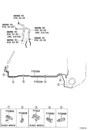 No. 4 Fuel Pipe Clip 77289-20080 for Toyota Caldina