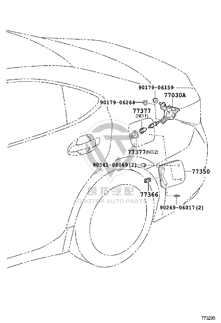 Fuel Tank Filler Cap Outer 77350-33220 for Lexus ES