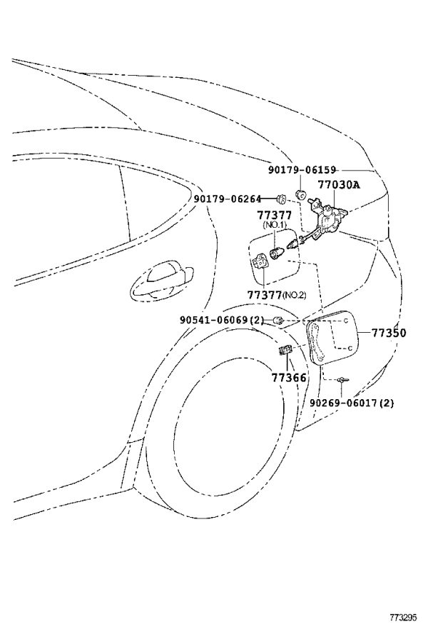 Fuel Tank Filler Cap Outer 77350-33220 for Lexus ES