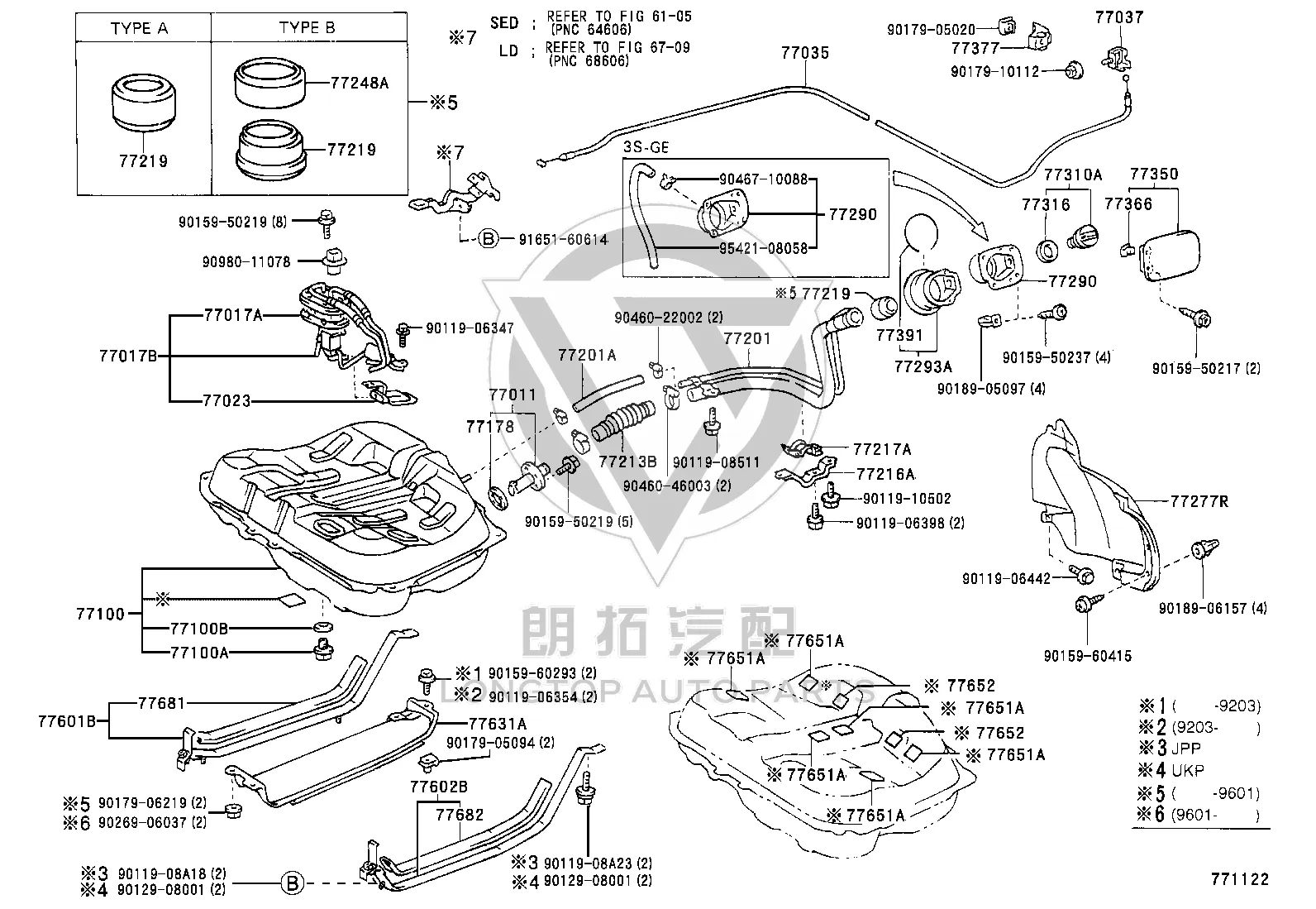 Bolt 90159-60415 for Toyota CORONA