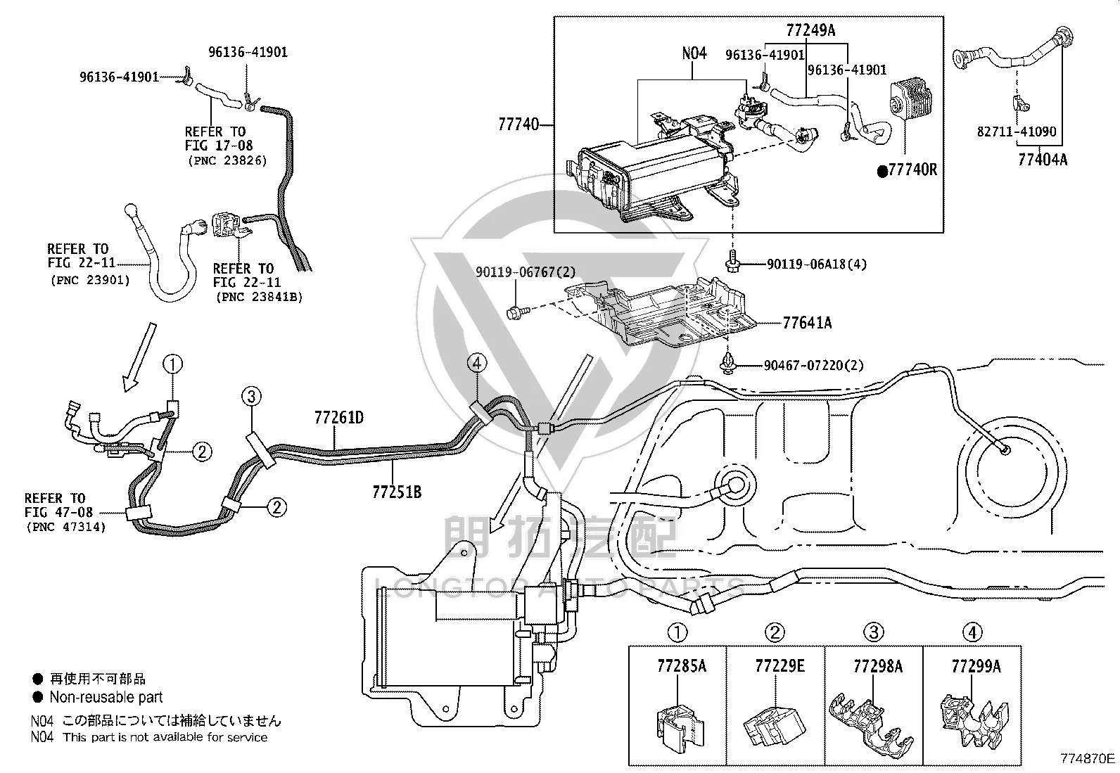 Fuel Tank Ventilation Hose Subassembly 77404-58030 for Toyota Alphard