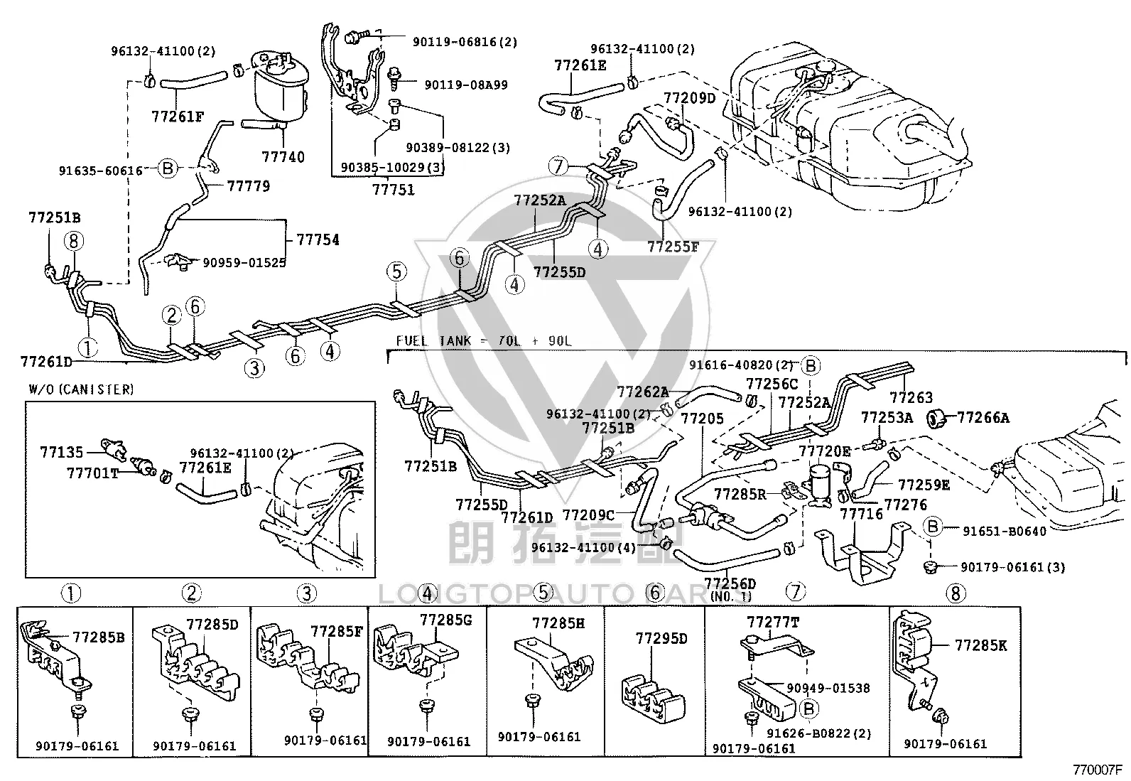 Activated Carbon Canister 77704-60280 for Toyota Land Cruiser