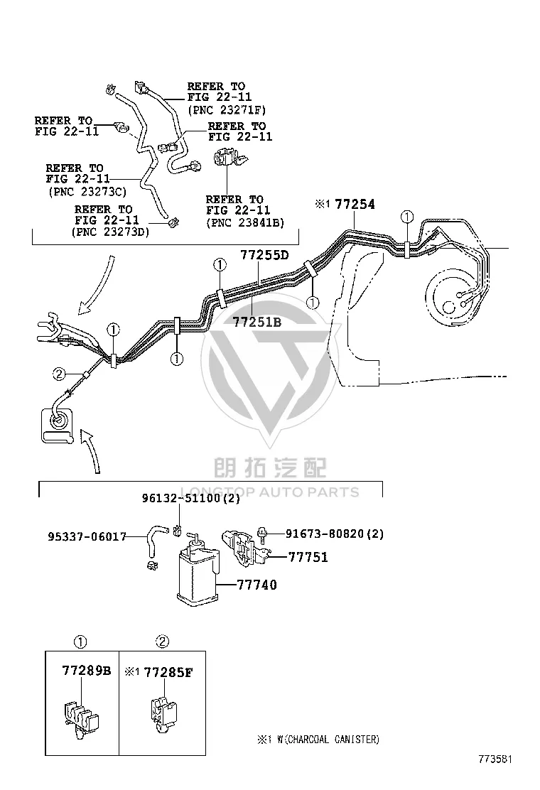 Canister bracket 77751-26120 for Toyota HIACE