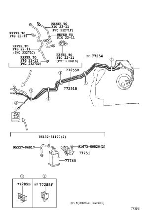 Canister bracket 77751-26120 for Toyota HIACE