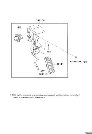 Accelerator Pedal 78010-12182 for Toyota Corolla