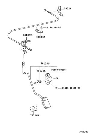 Throttle Cable 78180-60600 for Toyota Land Cruiser
