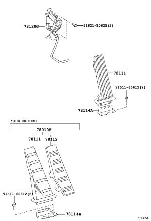 Accelerator Pedal 78101-22040 for Toyota Mark X