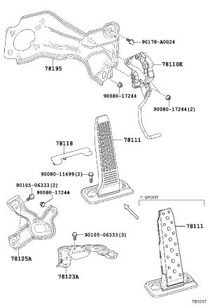 Accelerator Pedal Pad 78101-48060 for Lexus RX Series