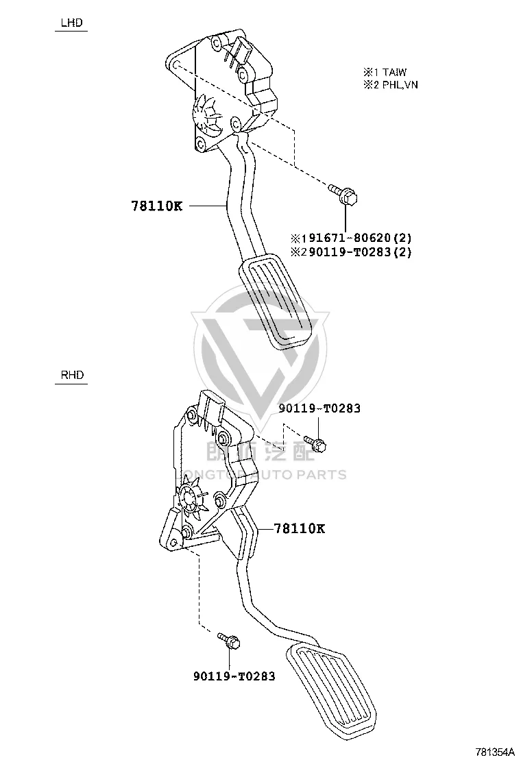 Accelerator Pedal 78110-33082 for Toyota Camry