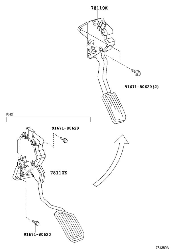 Accelerator Pedal 78110-33102 for Toyota Camry