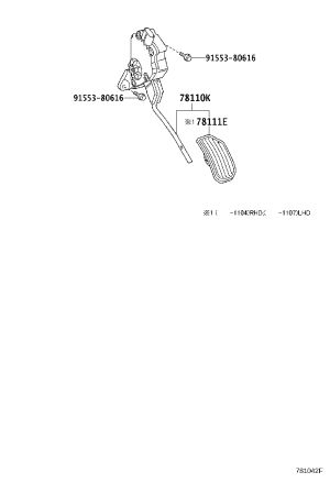 Accelerator Pedal Assembly 78110-58041 for Toyota Previa