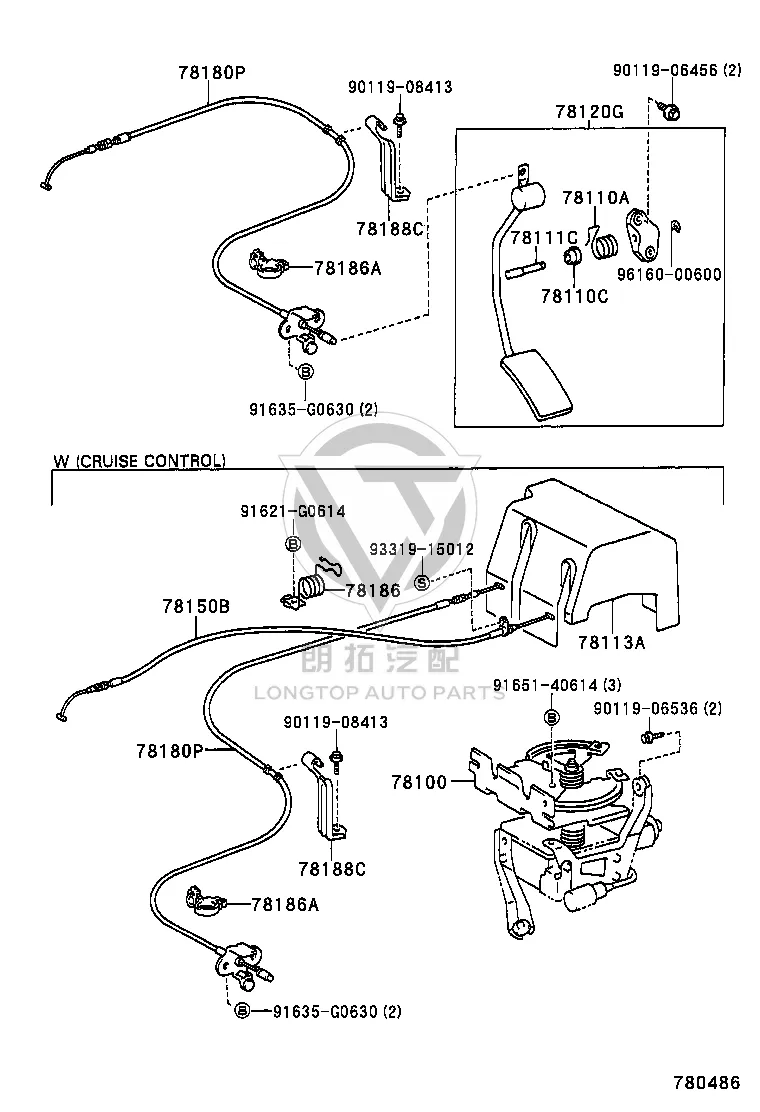 Throttle Cable 78180-35260 for Toyota 4Runner