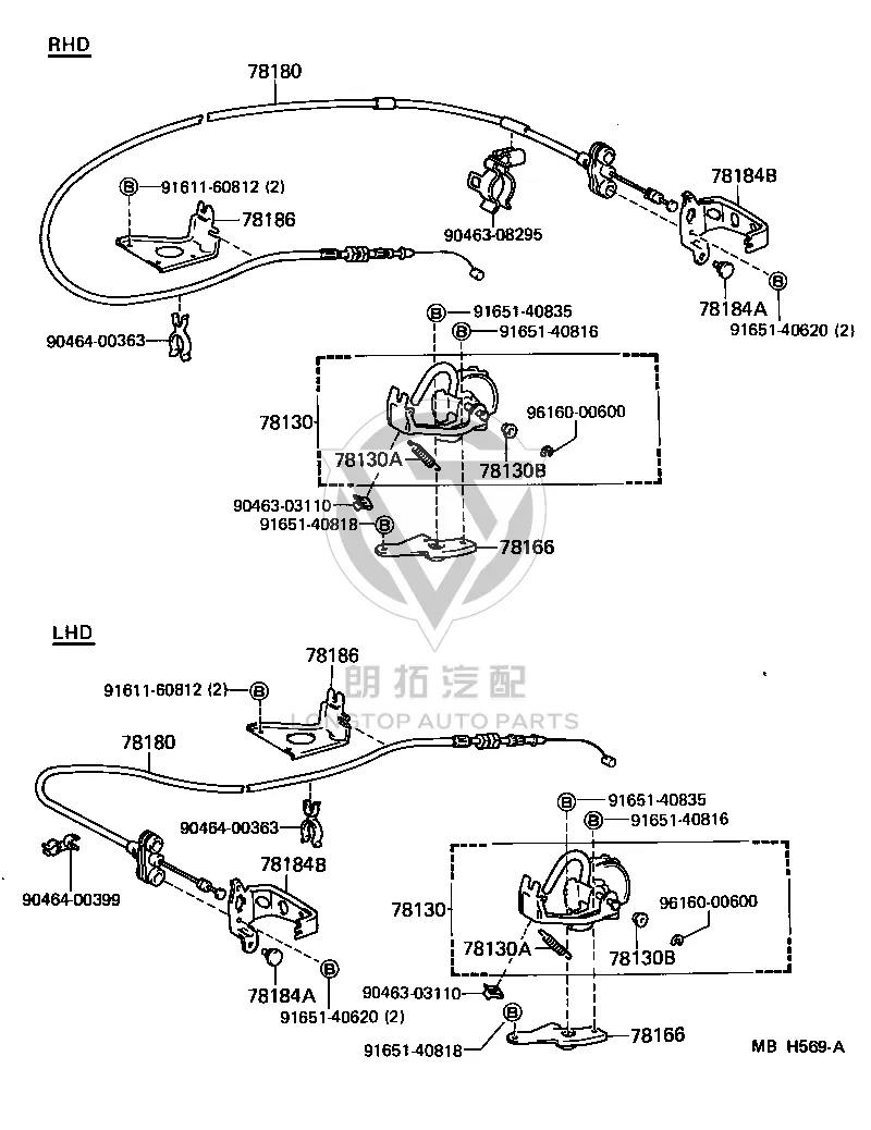 Throttle Cable 78180-90K03 for Toyota Land Cruiser