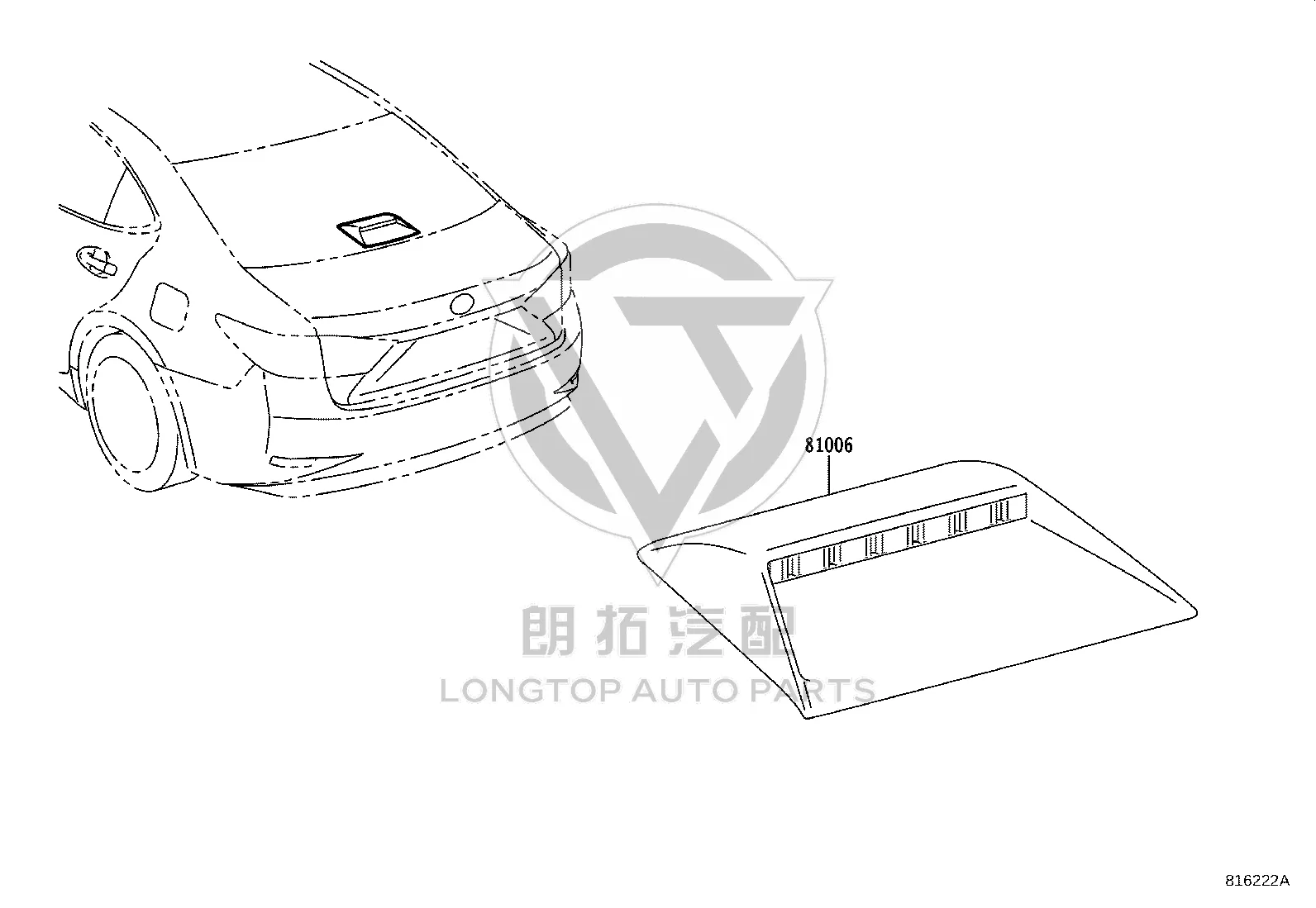 High-Mounted Brake Light 81006-33050C0 for Lexus ES