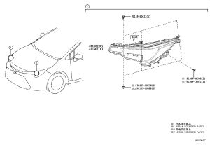 Headlight Assembly (Left) 81150-02W50 for Toyota Levin