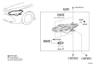 Headlight Assembly (Right) 81110-06E50 for Toyota Camry