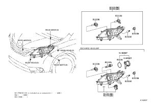 Headlight Assembly (Left) 81150-08032 for Toyota Sienna