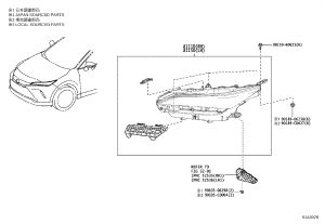 Headlight Assembly (Right) 81110-0E670 for Toyota Harrier