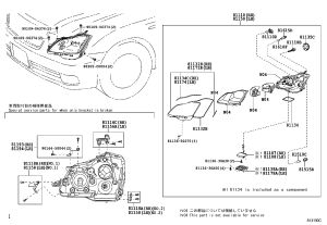 Headlight Assembly (Left) 81150-0N012 for Toyota Crown