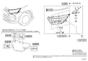 Headlight Assembly (Right) 81110-0R370 for Toyota RAV4