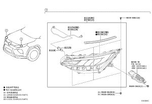 Headlight Assembly (Left) 81150-0R211 for Toyota WILDLANDER