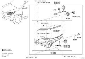 Headlight Semi-Assembly Left 81170-0KD01 for Toyota Fortuner