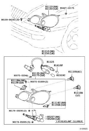 Front Width Indicator Light Right 81125-3A170 for Lexus GS300