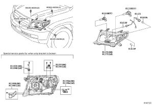 Headlight semi-assembly (left) 81170-60D03 for Toyota Land Cruiser