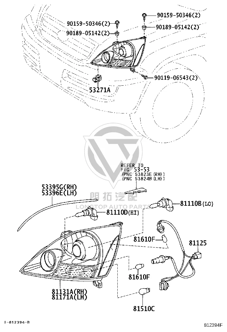 Headlight Semi-Assembly 81170-6A070 for Lexus GX470