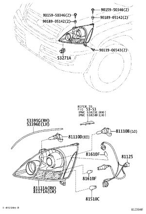 Headlight Semi-Assembly 81170-6A070 for Lexus GX470
