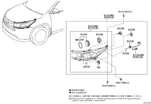 Front headlight subassembly (right) 81130-0E230 for Toyota Highlander