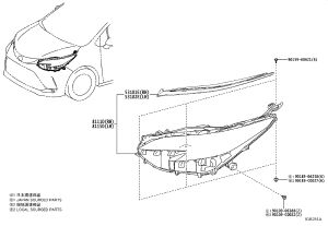 Headlight Assembly (Left) 81150-08241 for Toyota GRANVIA