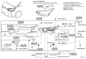 Left Headlight Assembly 81185-V2150 for Lexus LM350H