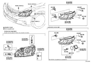 Front headlight subassembly (right) 81145-0P090 for Toyota Reiz