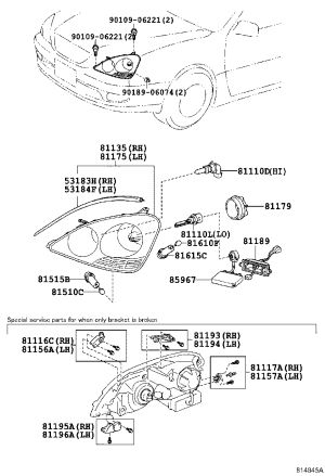 Lower Left Headlight Retainer 81196-50010 for Toyota Celsior