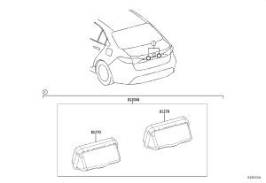 License Plate Lamp Assembly 81204-33030 for Toyota Alphard
