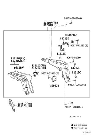 Front Fog Lamp Bracket 81481-60090 for Lexus LX