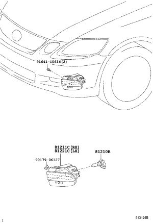 Front Fog Lamp Assembly 81211-30310 for Lexus GS