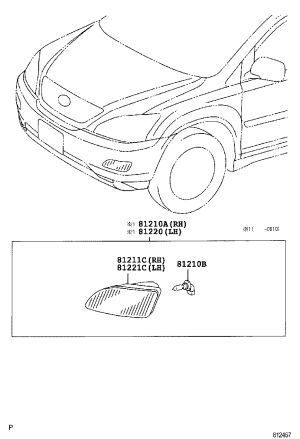 Front Fog Light Half Assembly (Right) 81211-48021 for Toyota Harrier
