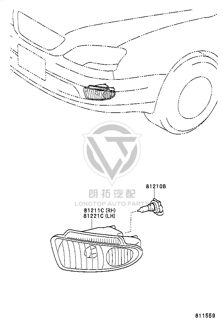 Front Fog Lamp Assembly 81221-50070 for Lexus LS430