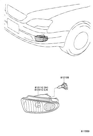 Front Fog Lamp Assembly 81221-50070 for Lexus LS430